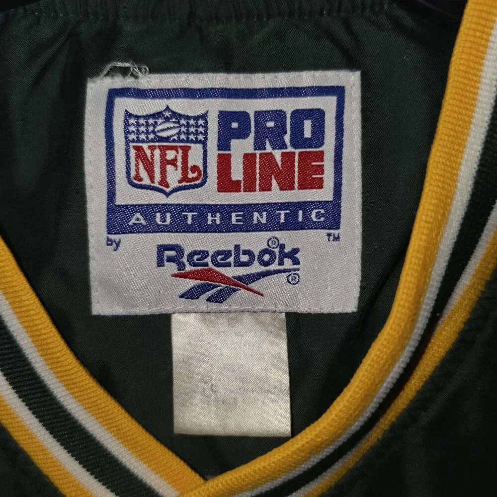 Vintage Green Bay Packers Reebok Proline Pullover Windbreaker Jacket Mens Large